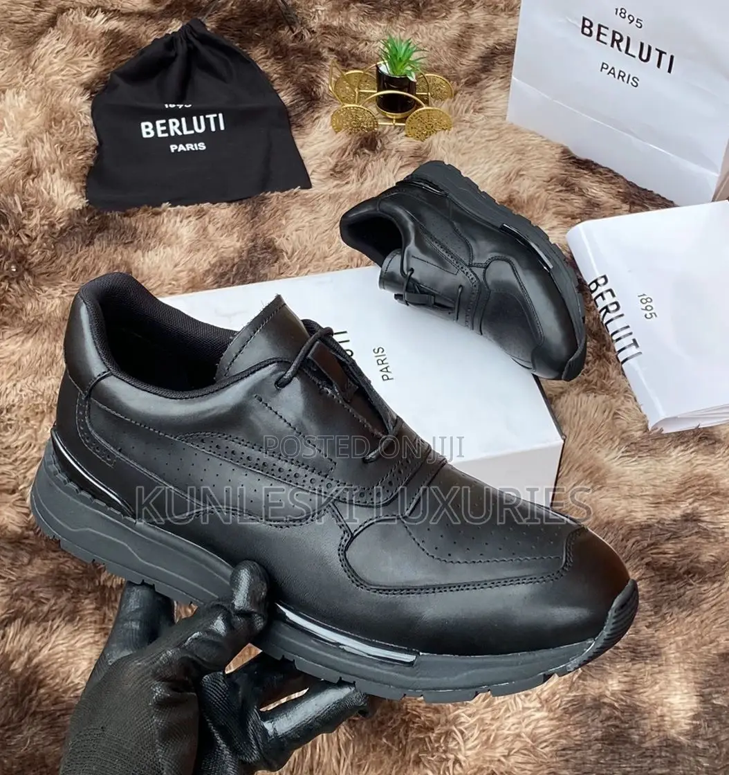 Original Berluti Lace Up Leather Sneakers for Men
