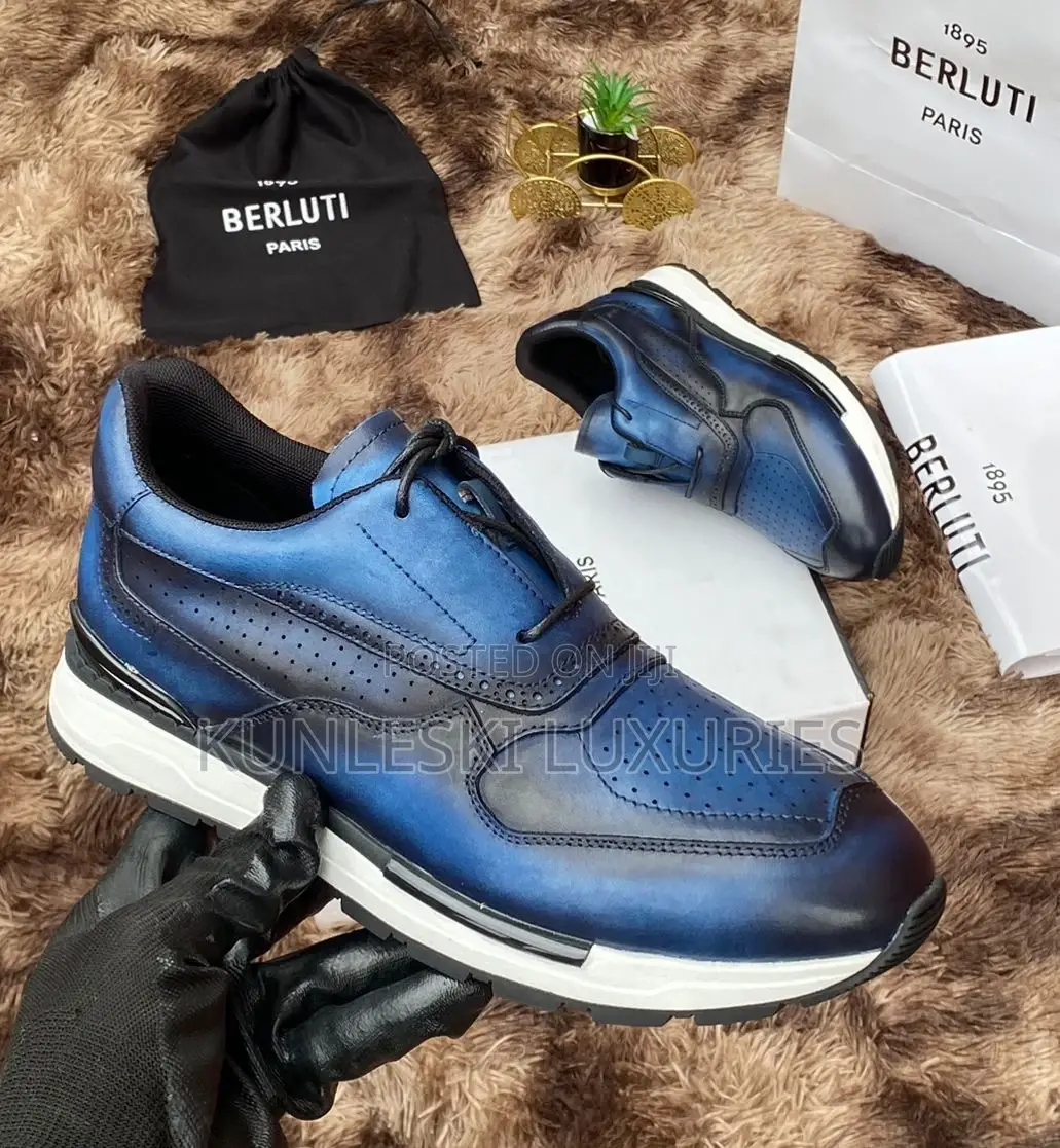 Original Berluti Lace Up Leather Sneakers for Men