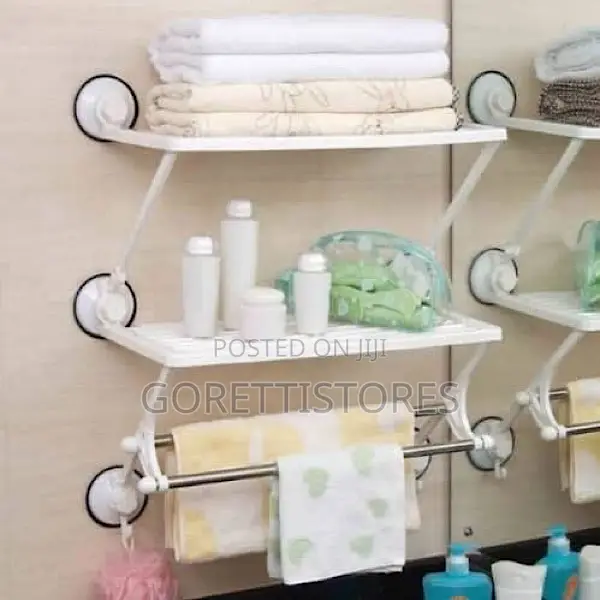 Double Layer Suction Cup Kitchen/Bathroom Shelf
