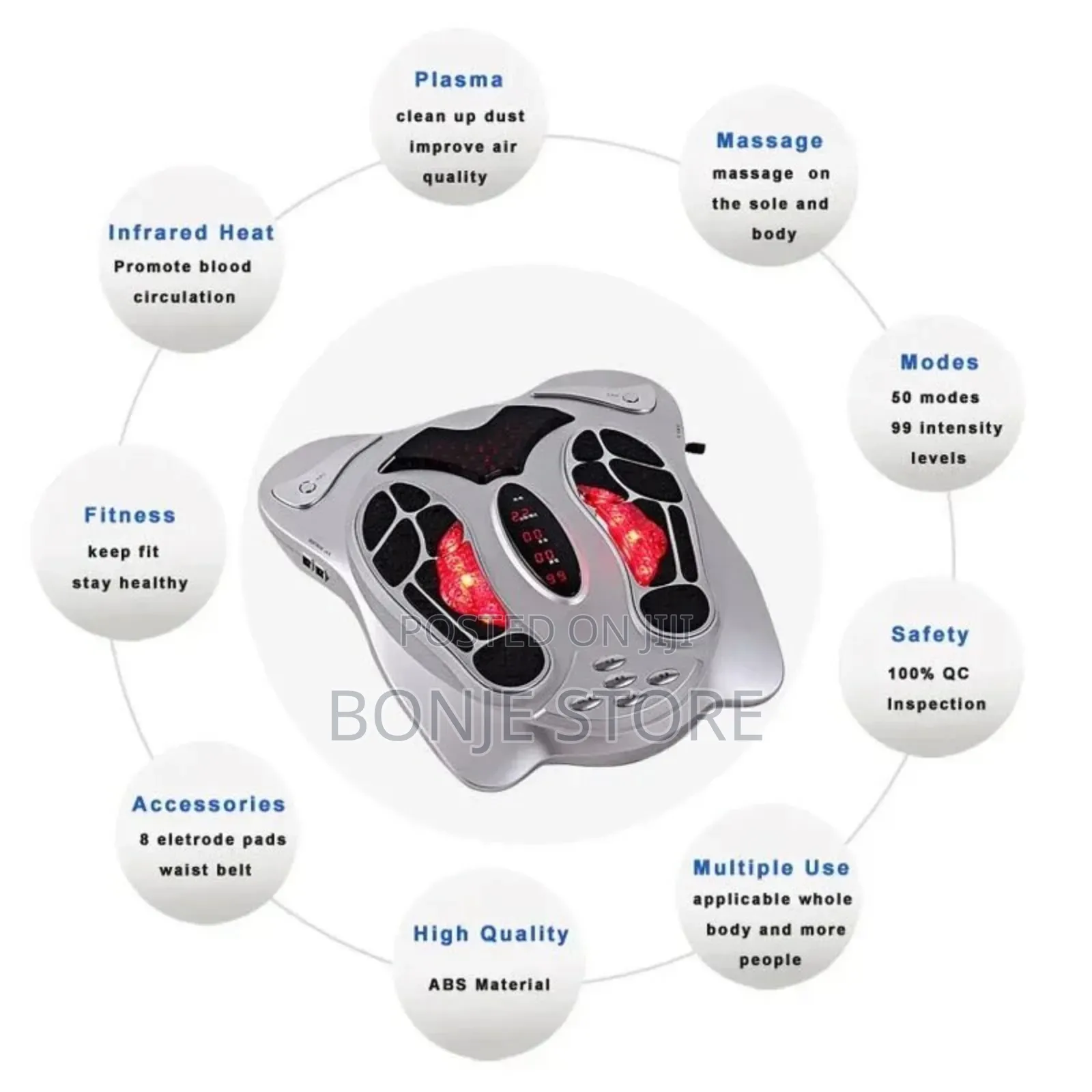 Electric Foot Massager Infrared Heat Low Frequency Blood Circulation