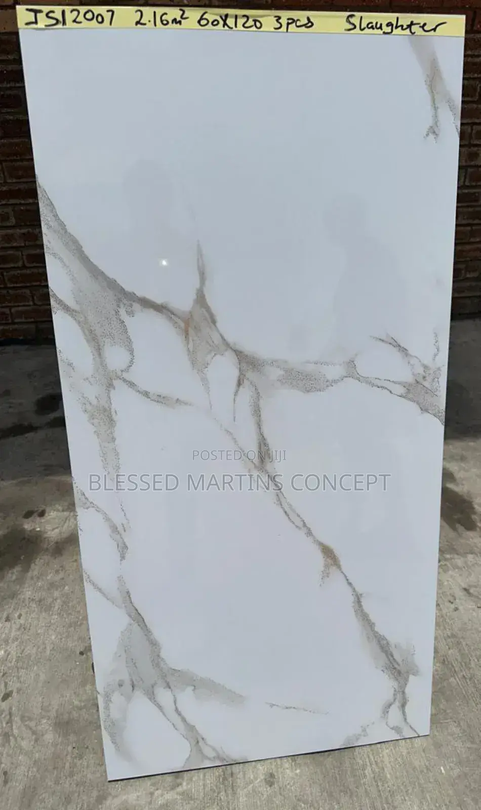 Pure Gold Engraved Stripe Carrara Design Floor Tiles.Size:60*120cm