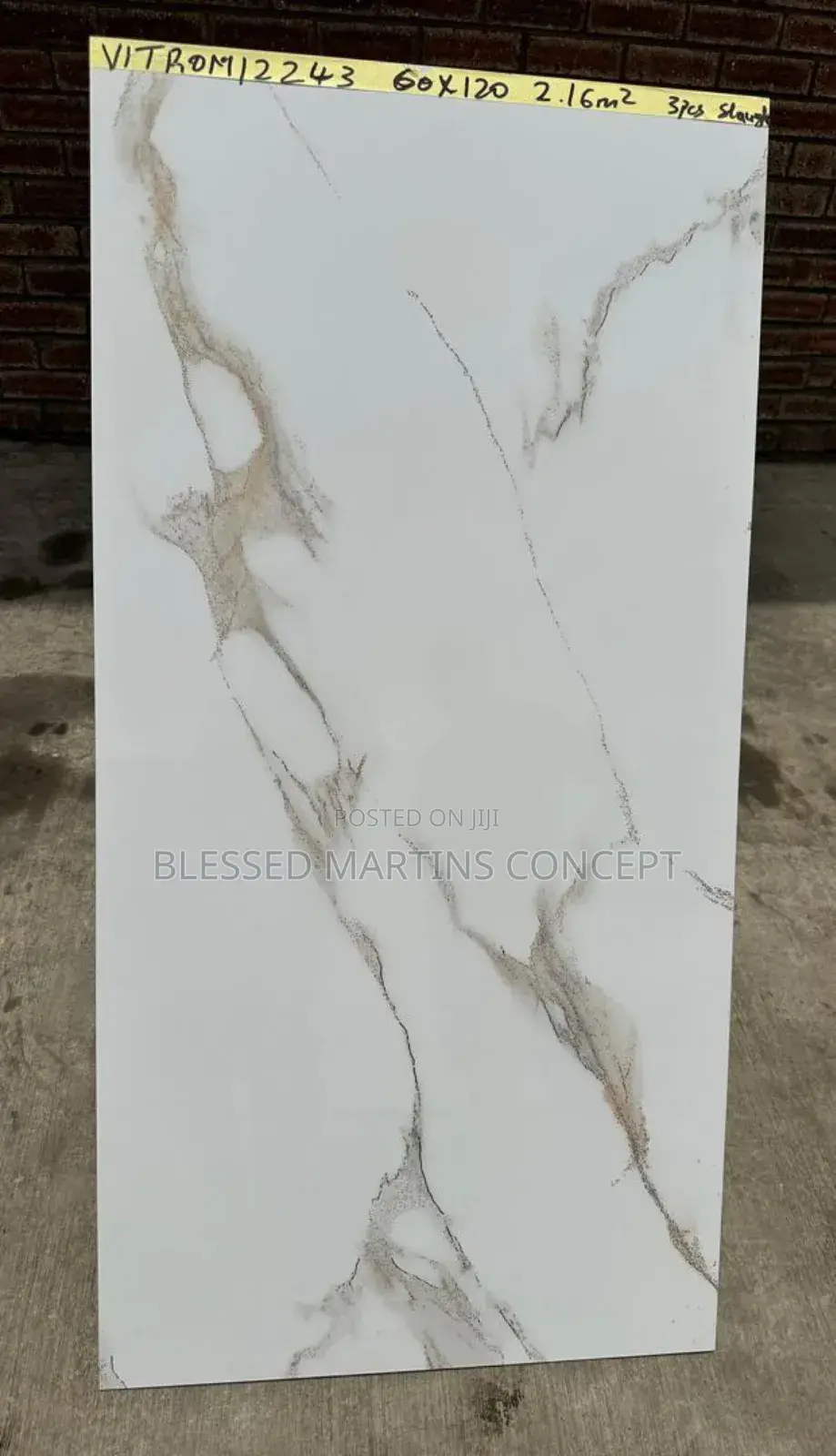 Pure Gold Engraved Stripe Carrara Design Floor Tiles.Size:60*120cm
