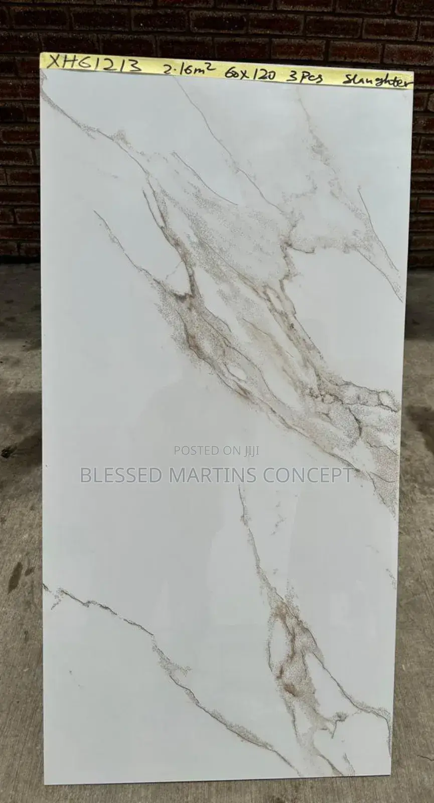 Pure Gold Engraved Stripe Carrara Design Floor Tiles.Size:60*120cm
