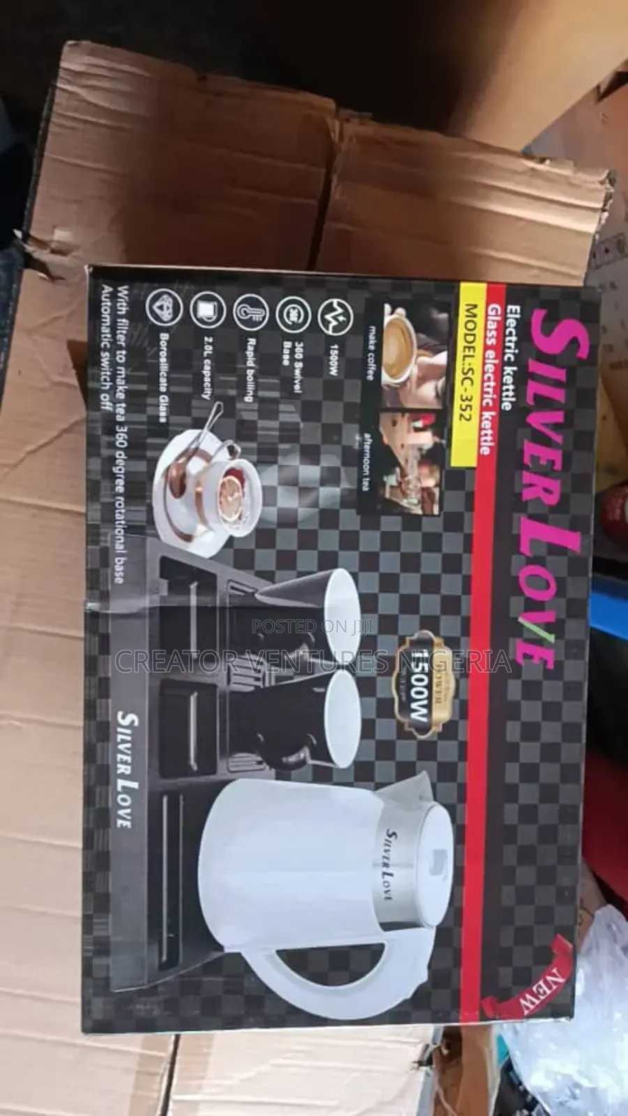 Tray for Hotels / Office, With Inox Water Kettle 2.0l,2 Ceramic Cups