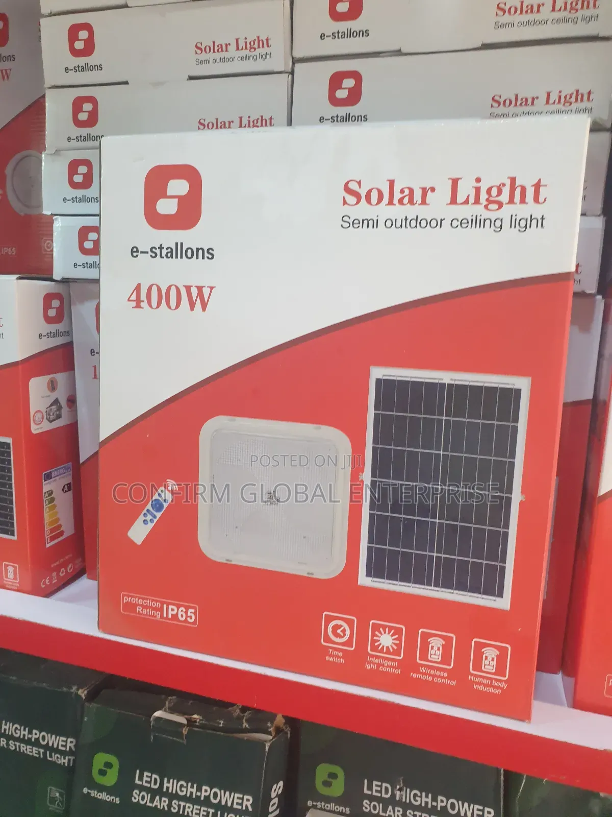 400w Solar Led Ceiling Lights With Solar Panel and Remote Control