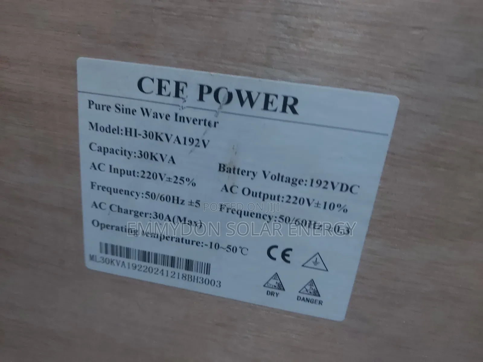 Cee Power Inverter 30kva 192v