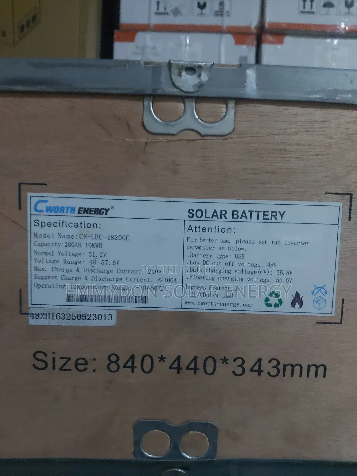 Cworth Lithium Iron Battery 10kwh 51.2v
