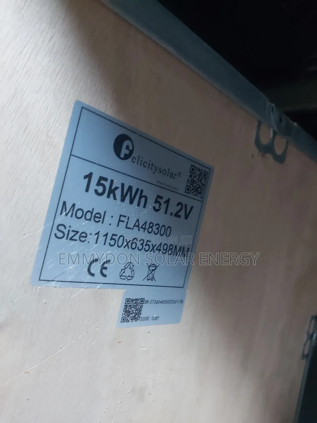 Felicity Lithium Iron Battery 15kwh 51.2v Flat