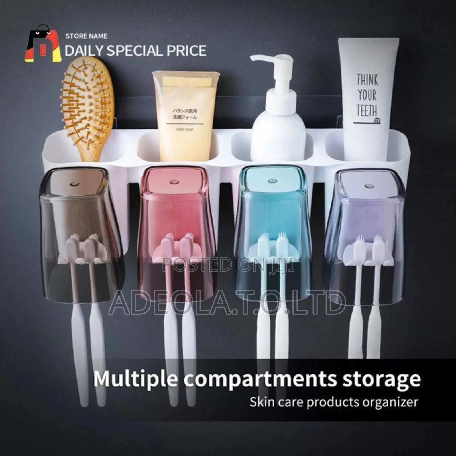 Toothbrush Holder With Cups