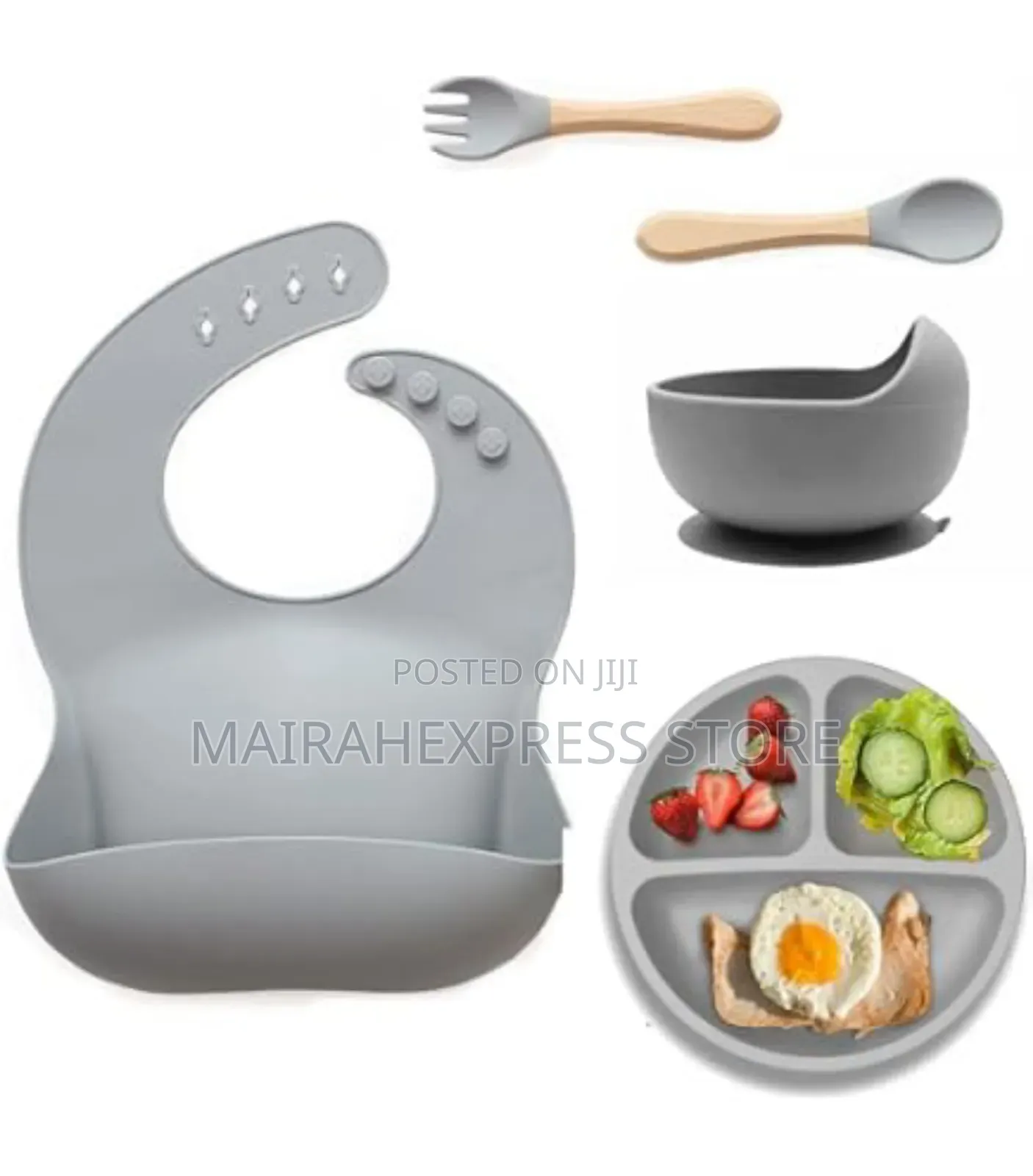 Silicone Baby Feeding Set (Microwave Oven Safe)