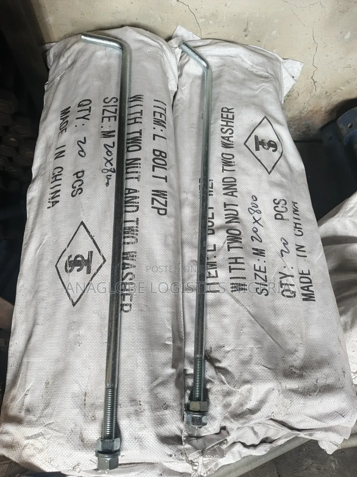 Foundation Bolt (Anchor Bolt) M20x800mm Length Galvanized