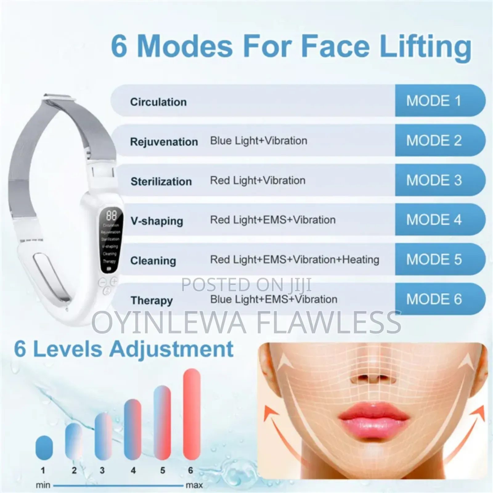 V Sculpt Double Chin Microcurrent Heating Vibration Facial Lift Belt
