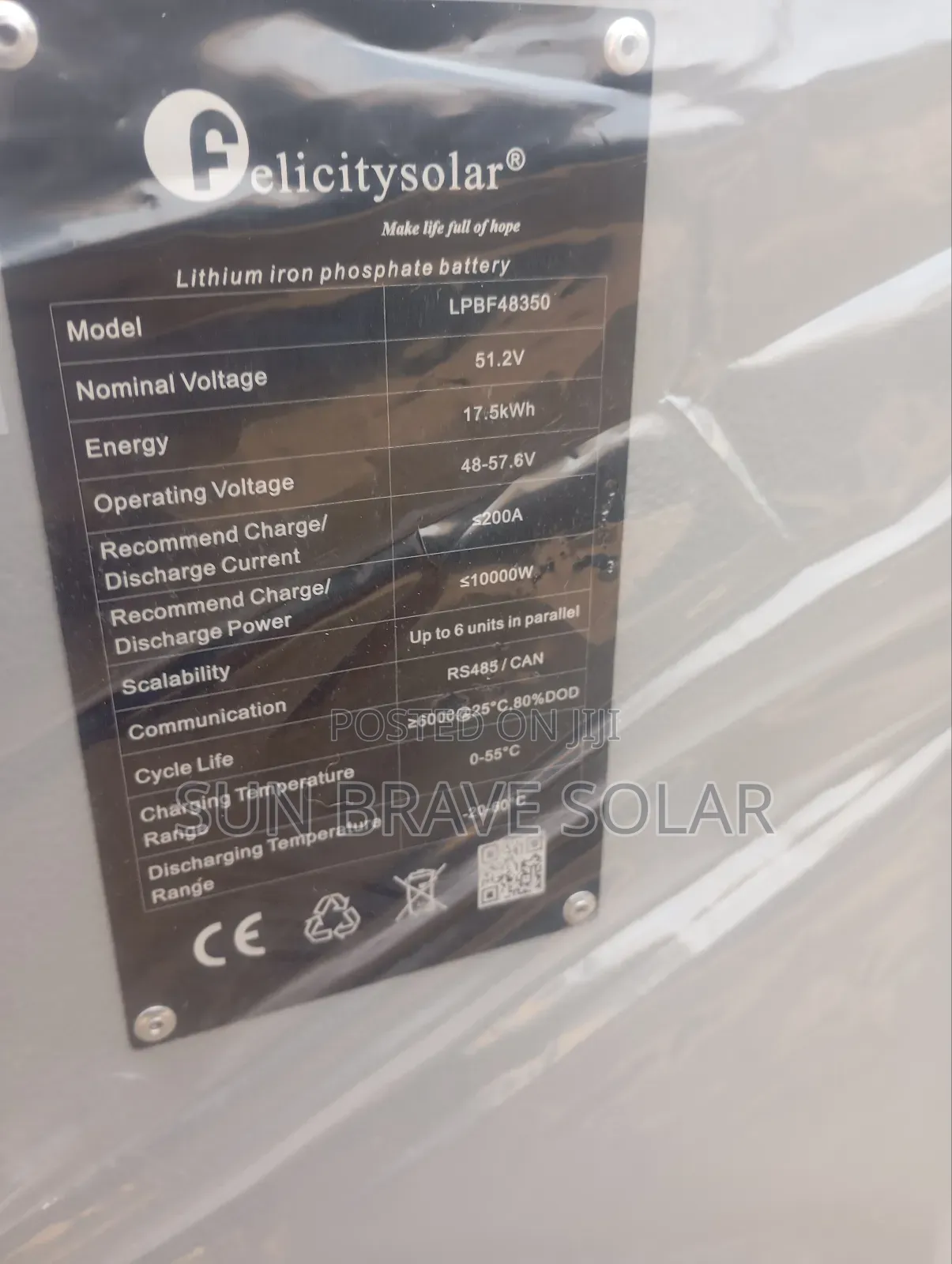 Felicity Lithium Battery Available Stock 17.5kwh 51.2v