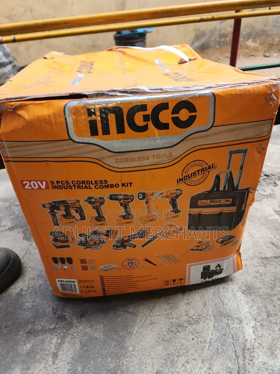 Ingco 9pcs Cordless Industrial Combo Kit