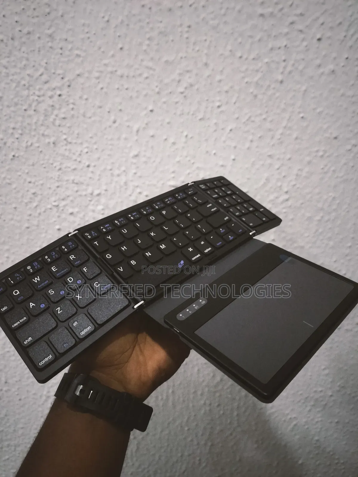 Pocket Triple Foldable Bluetooth Wireless Keyboard With Touchpad