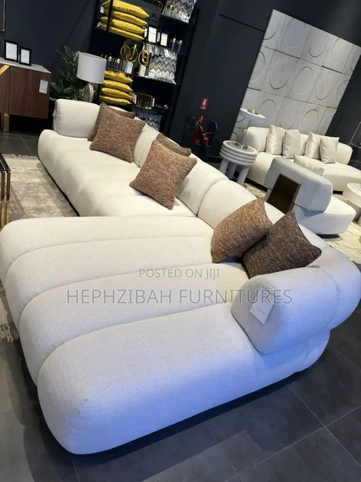 L Shaped Cream Executive Sofa
