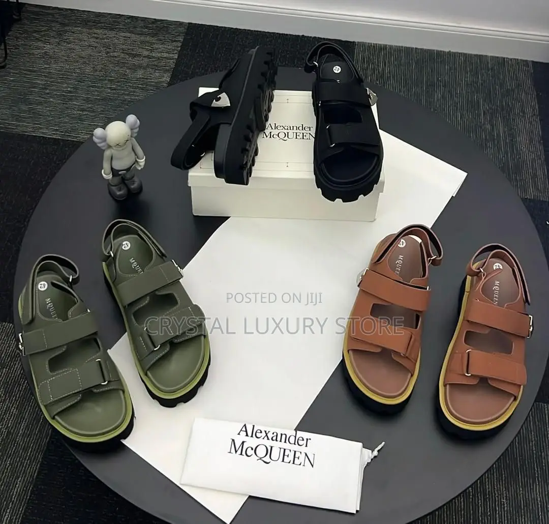 Alexander McQueen Quality Luxury Men Genuine Leather Sandals