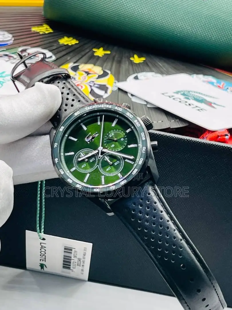 Lacoste Quality Luxury Men Genuine Leather Wristwatch