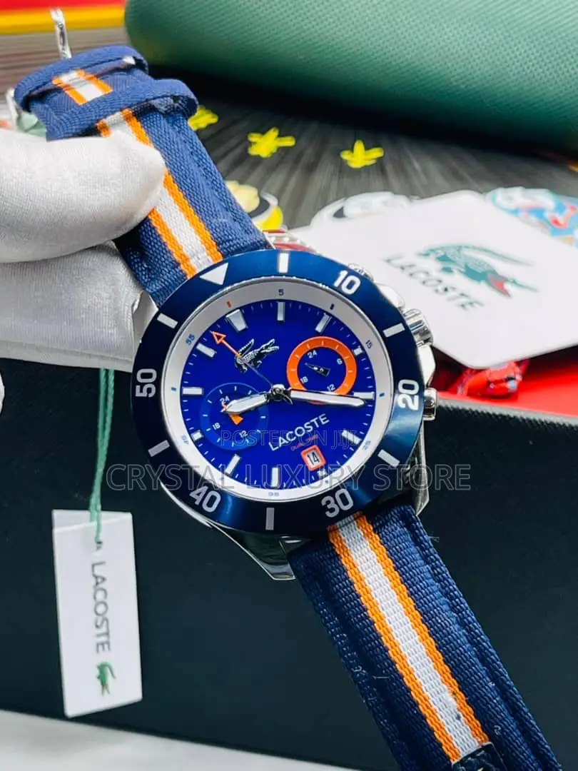 Lacoste Quality Luxury Men Genuine Leather Wristwatch