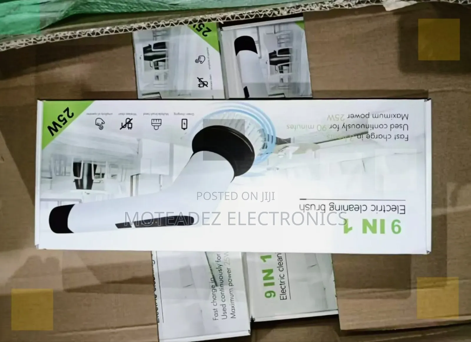 Rechargeable 9in1 (25w) Wireless Turbo Cleaning Spin Scrubber Brush