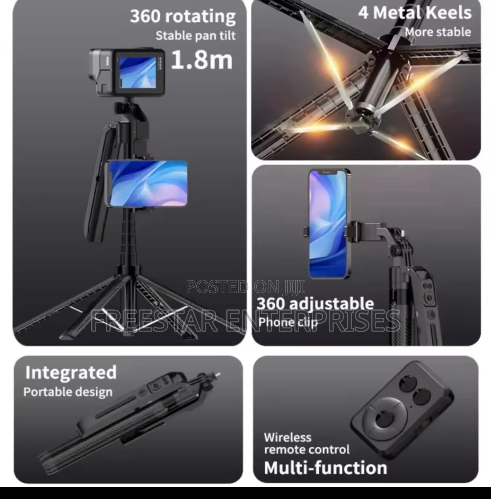 C12 Ai Selfie Stick. C12 Tracking Gimbal. Quadrupod.