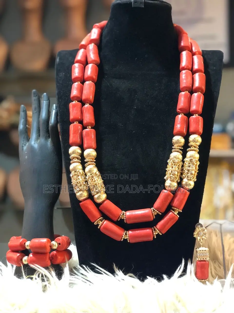 Beaded Coral Set