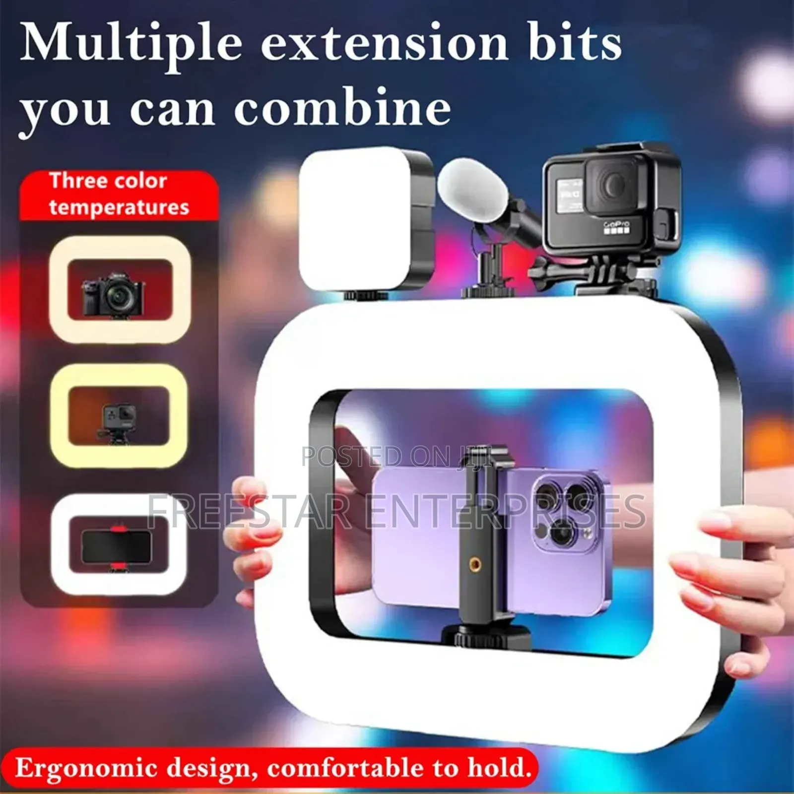 Handheld Led RGB Ring Light Selfie Light Phone Video Stabilizer