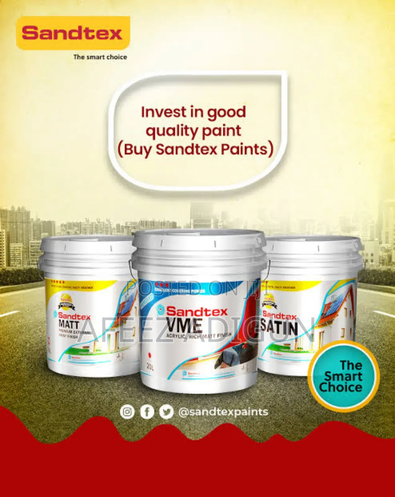 Sandtex Satin White 20l (High Sheen With Mild Washable Features)