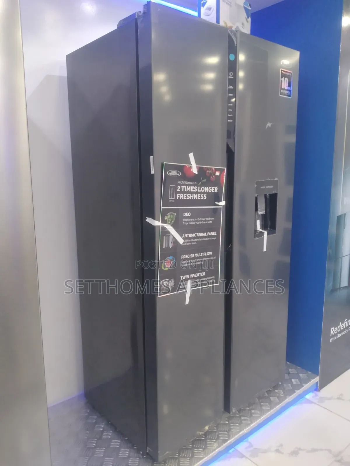 540 Black Haier Thermocool Side by Side Refrigerator
