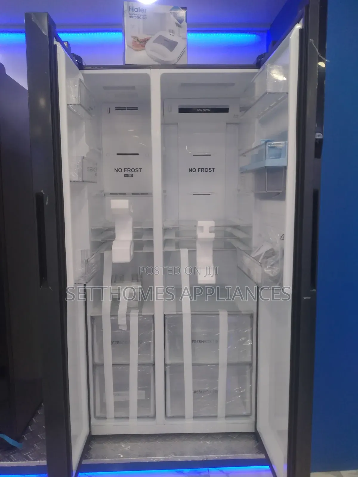 540 Black Haier Thermocool Side by Side Refrigerator