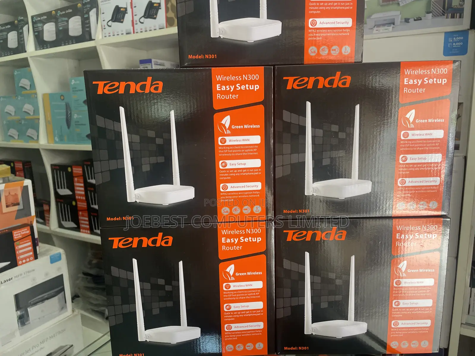 Tenda Wireless Router N301 4/1 Router/Extender/Access Point