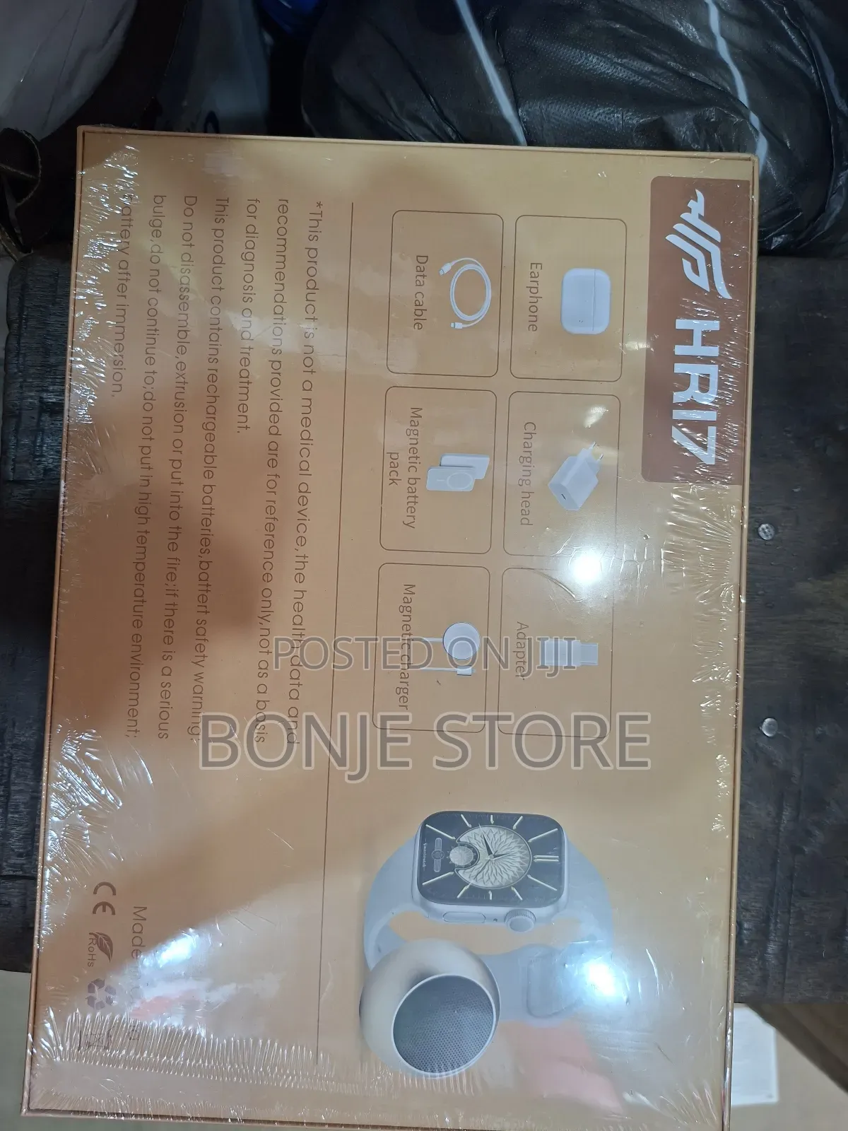 Hr17 Wrist Watch With Speaker, Earphones, Charging Head, Magnet Charge