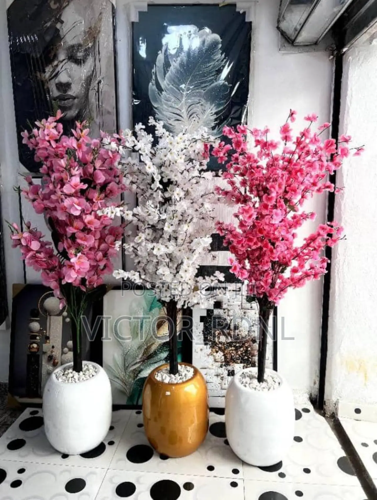 Cherry Blossom Artificial Flower Pot Available in Bulk