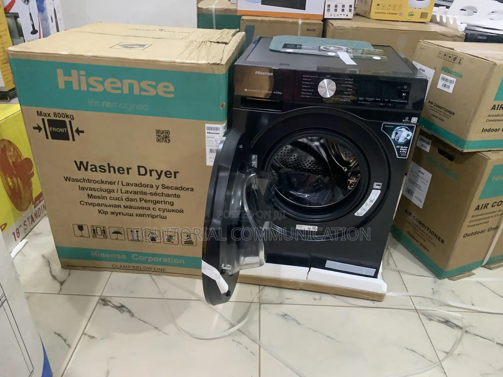 Hisense10.5/6kg Combo Washer–Steam, Clean, and Conquer