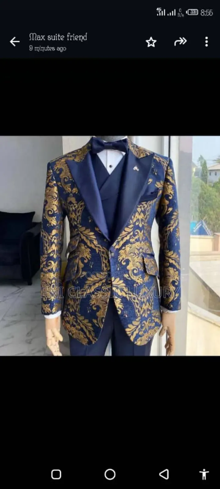 Pure Quality Luxury Men's Suits Well Branded Package