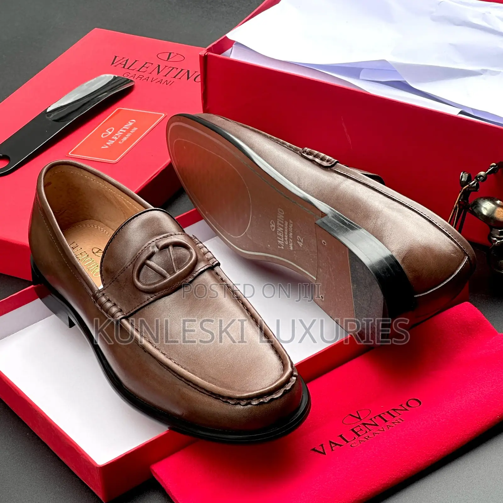 Original Valentino Garavani Casual Black Brown Leather Men’S Shoes