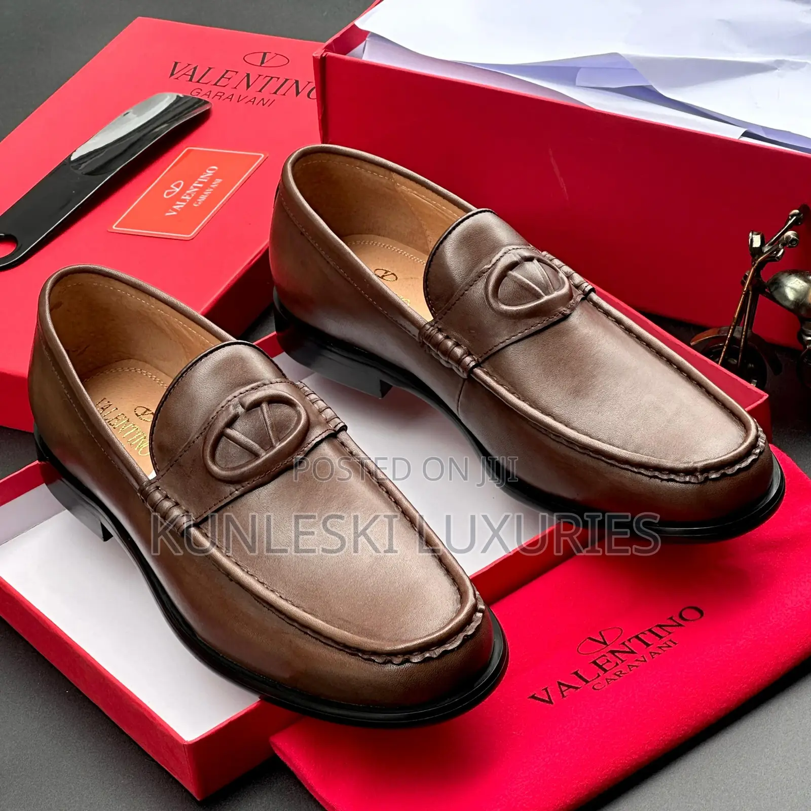Original Valentino Garavani Casual Black Brown Leather Men’S Shoes