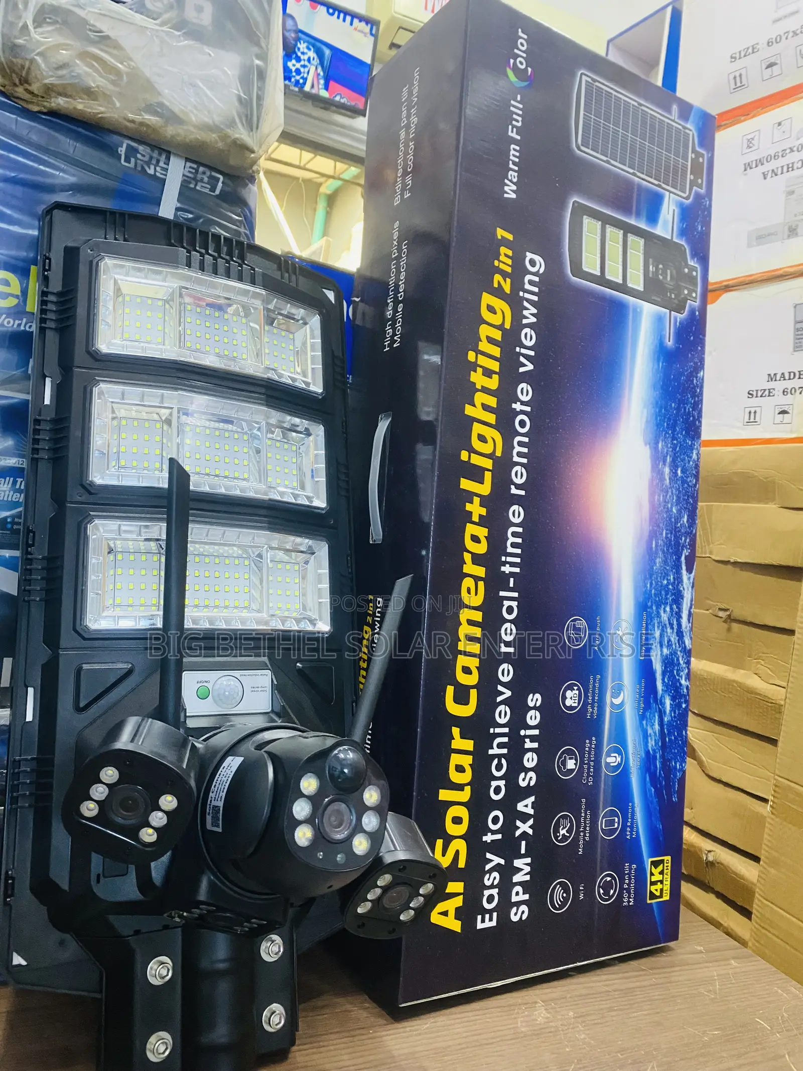 Ai Solar Camera + Lighting 450w 2in1 4eye Solar Camera