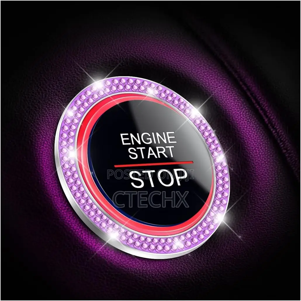Crystal Car Engine Start Stop Decoration Ring