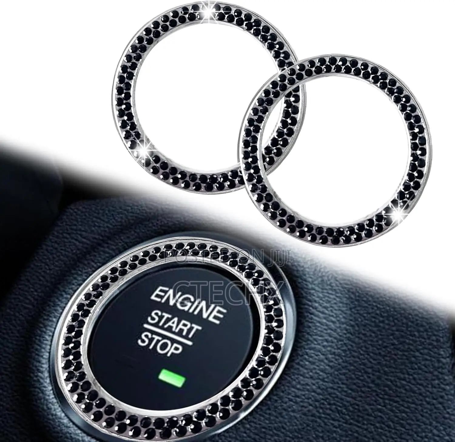 Crystal Car Engine Start Stop Decoration Ring