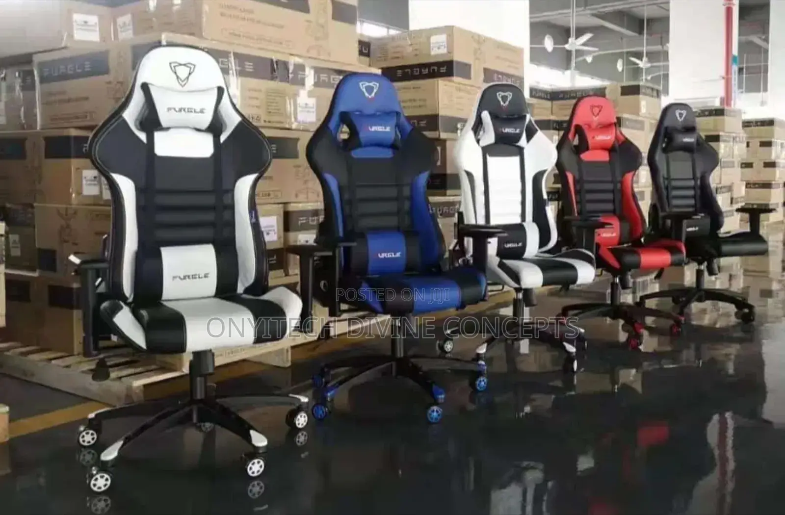 Multi Colours Gaming Chair With Footrest and Headrest