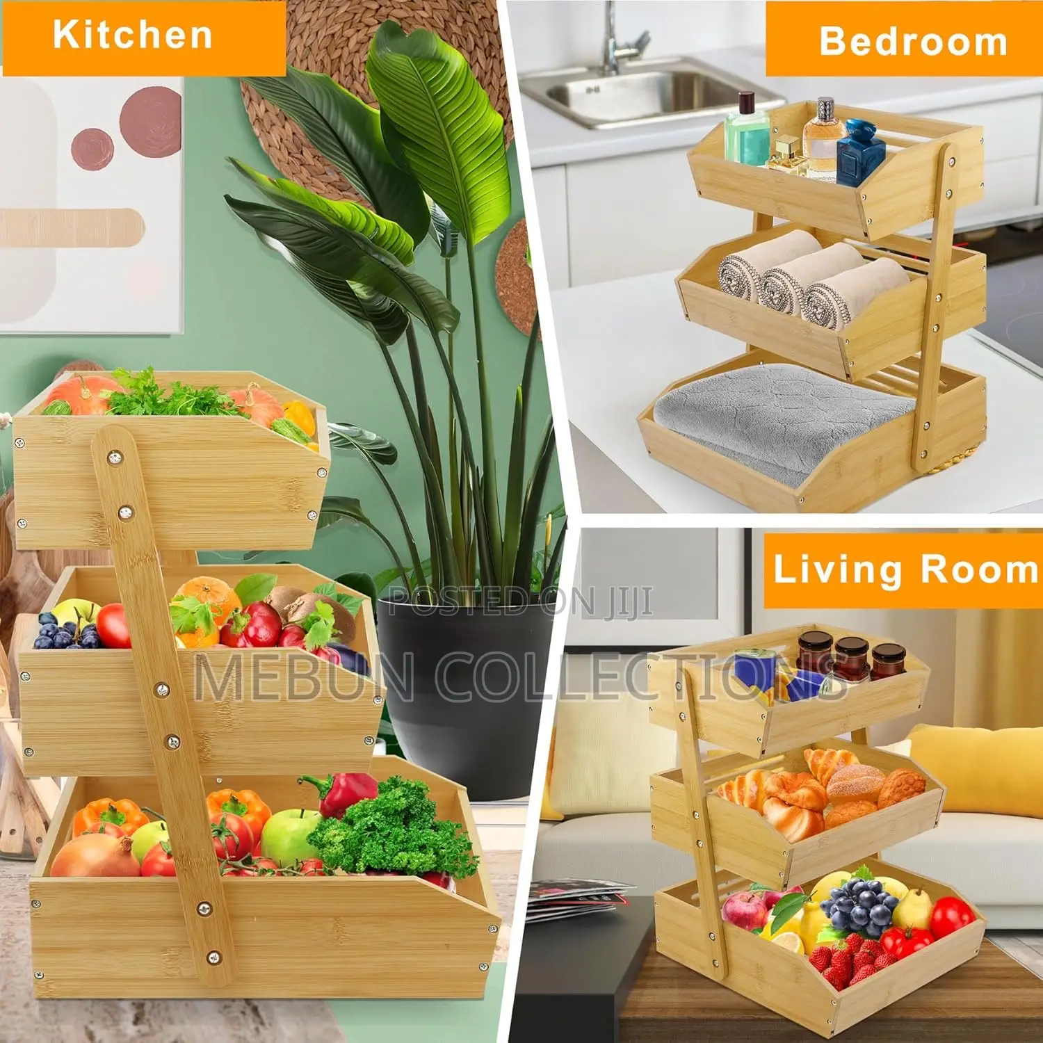 3 Tier Bamboo Fruit Basket