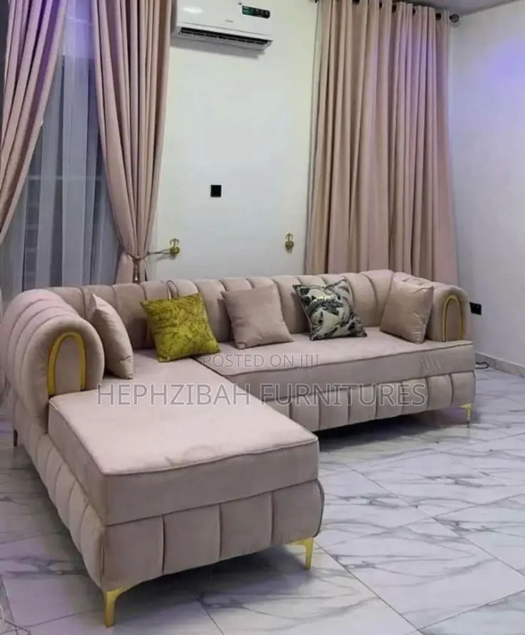 Modern Nude Executive L Shaped Sofa