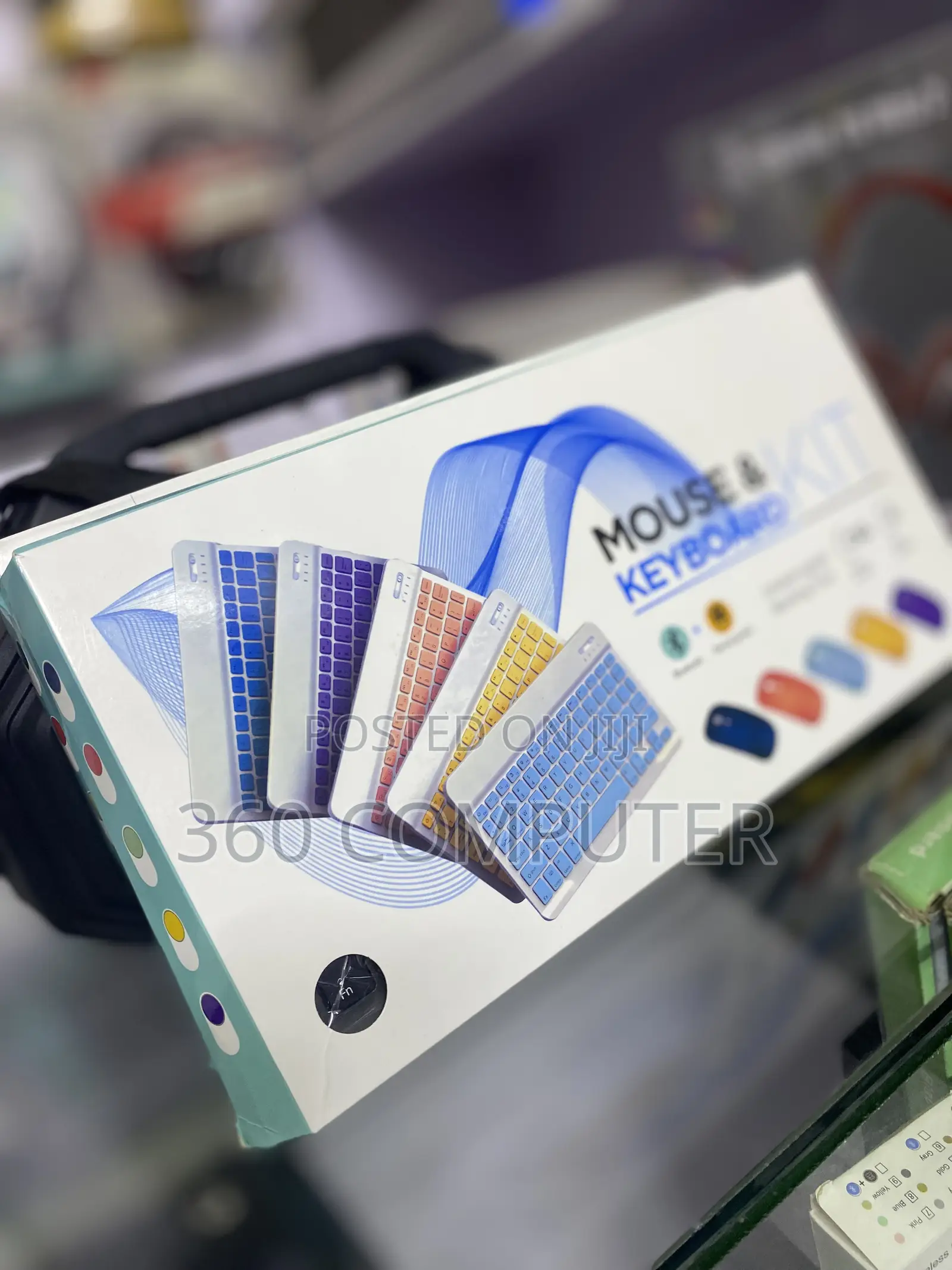 Colorful Wireless Keyboard Mouse Kit - Bluetooth Usb Connectivity