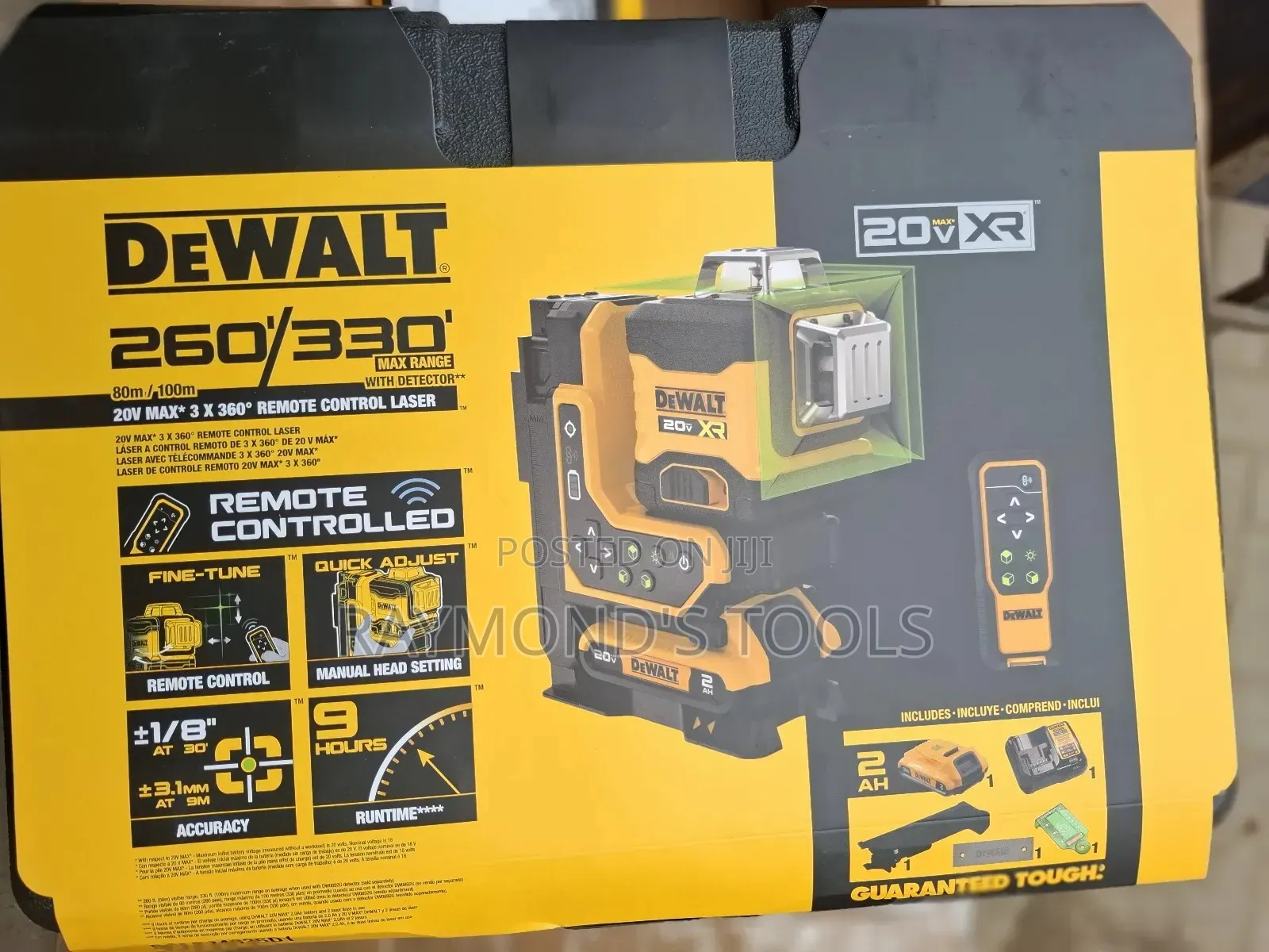Dewalt 20v Max* Xr Remote Control 100m/360o Line Laser Kit