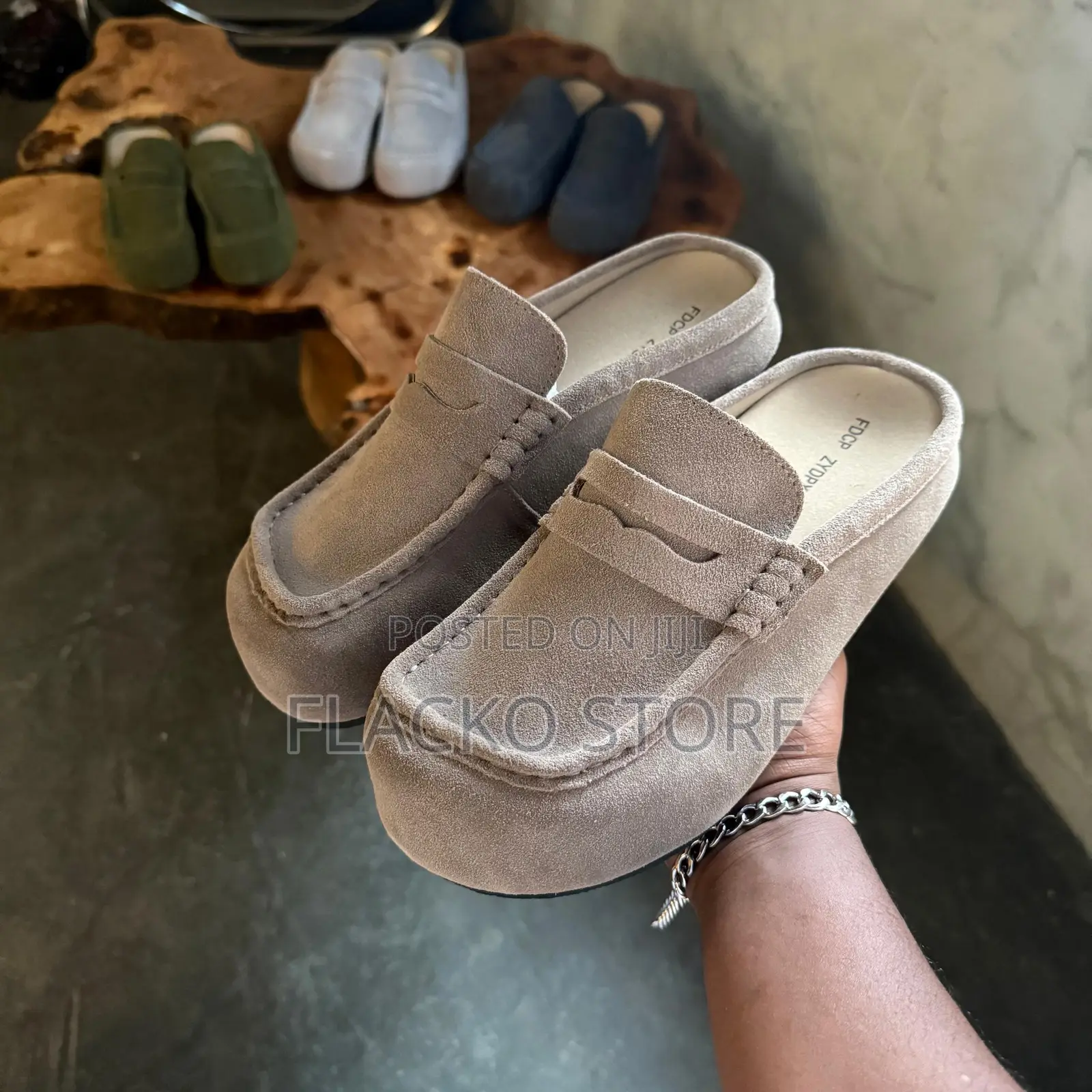 Original Wrapped Suede Open Back Loafers