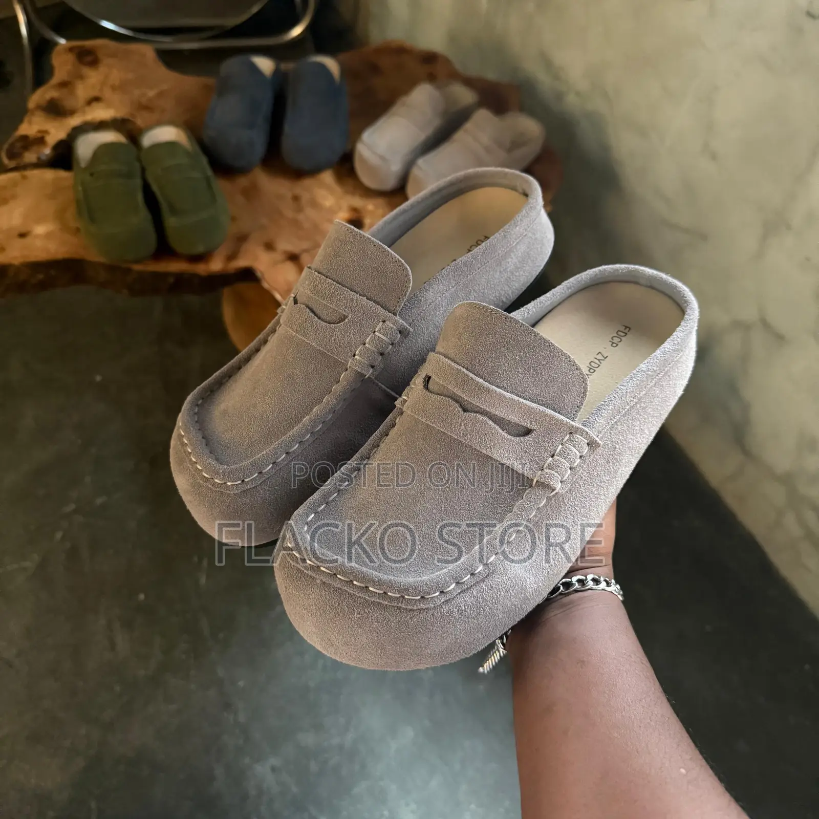 Original Wrapped Suede Open Back Loafers