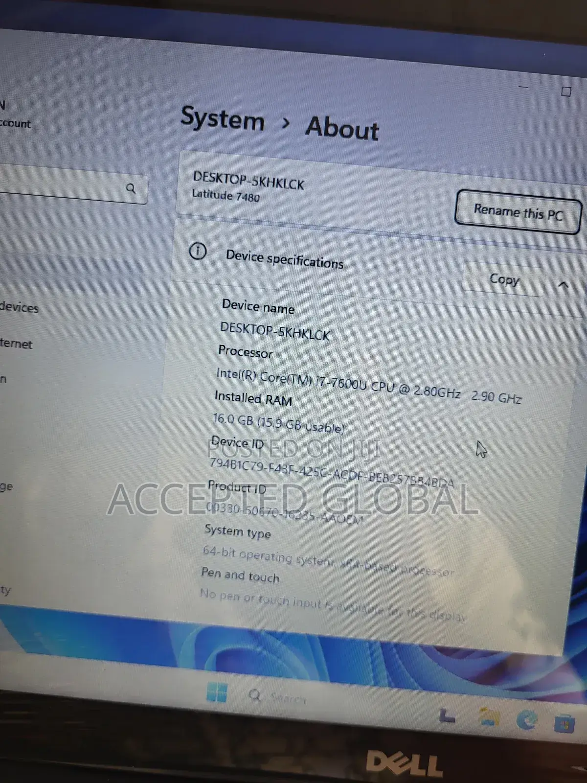 Laptop Dell Latitude 7480 16GB Intel Core I7 SSD 256GB