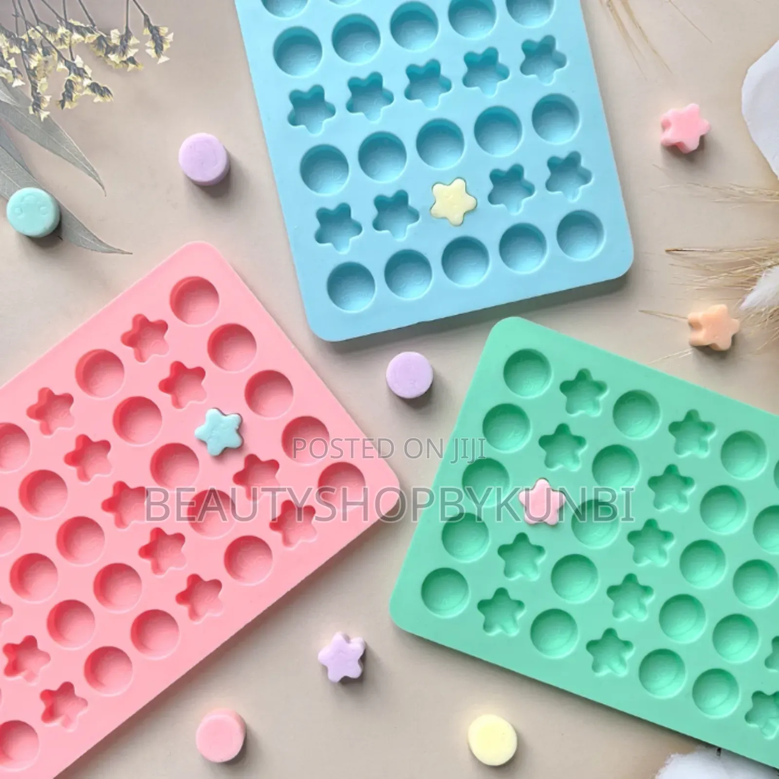 50 Cavity Star Circle Shaped Gummy Chocolate Mold