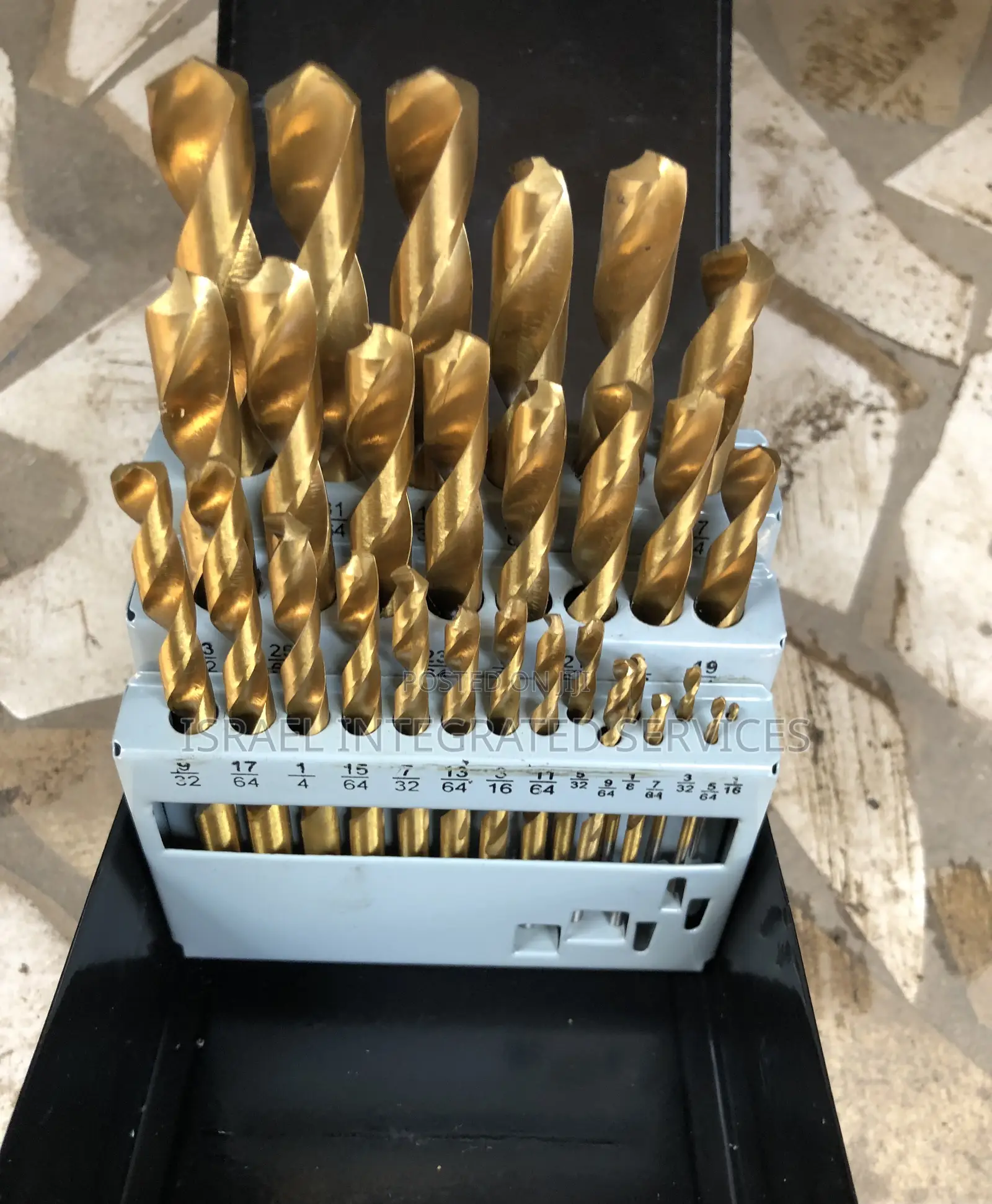 Set of Drill Bit Inches 1-13 Brass Color